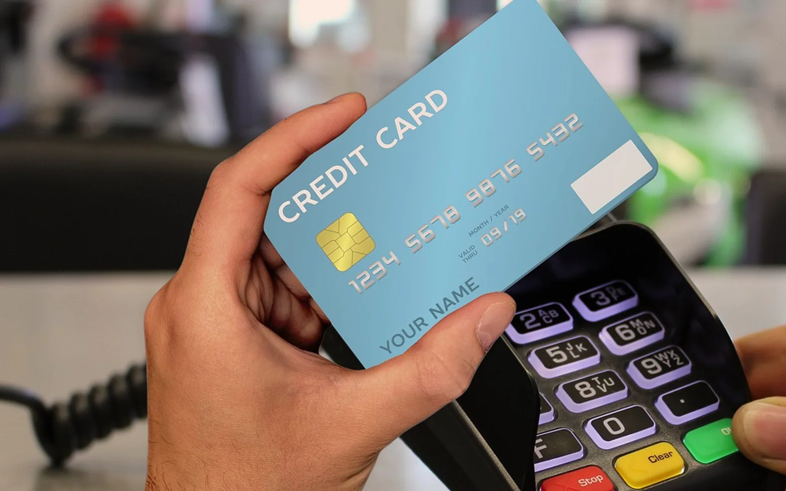 Credit card, terminal and cashless